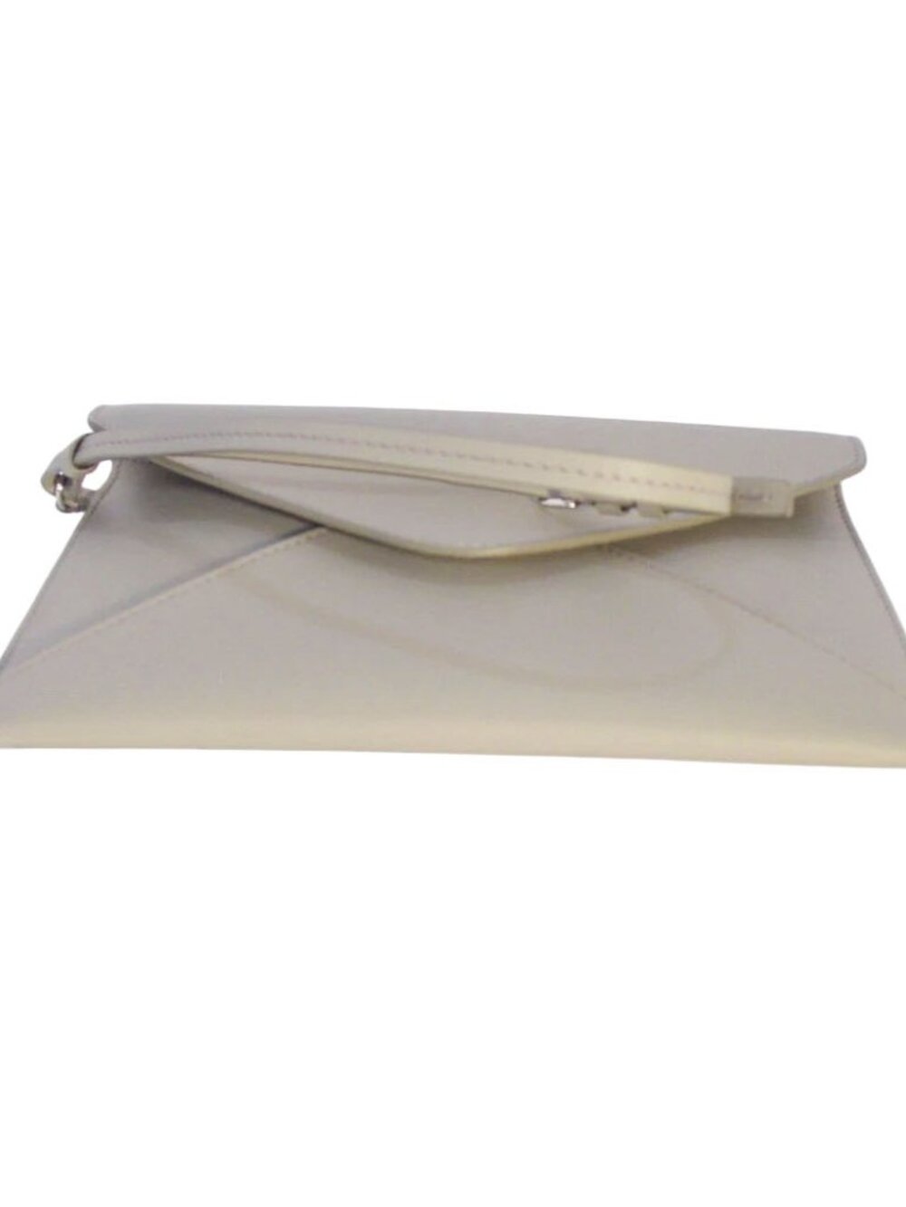 LAFAYETTE 148 New York Taupe Leather Envelope Clutch Wristlet - Made in ITALY - Picture 3 of 6